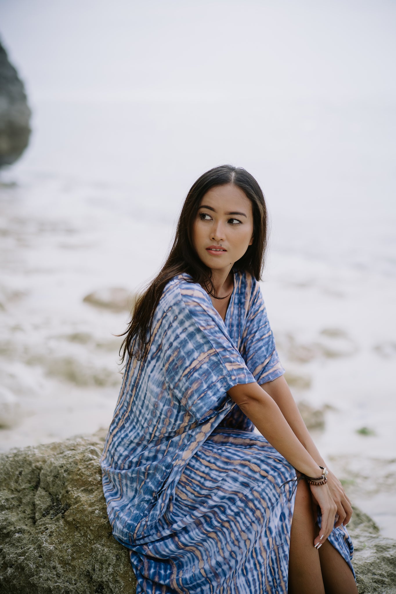 Alaia Caftan Dress with Pockets in Spring Bloom