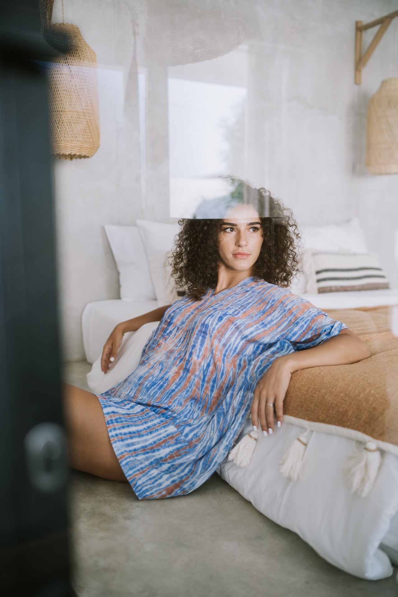 Kaia Dress Tie Dye in Red White Blue