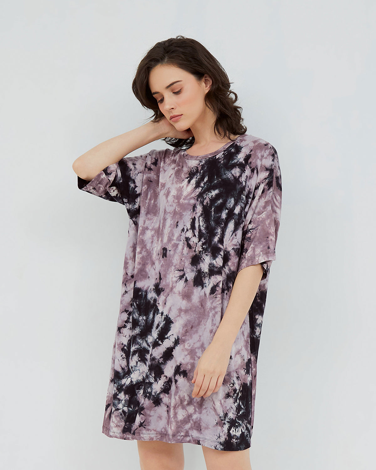 Oversized T-Shirt Dress - Black Amethyst