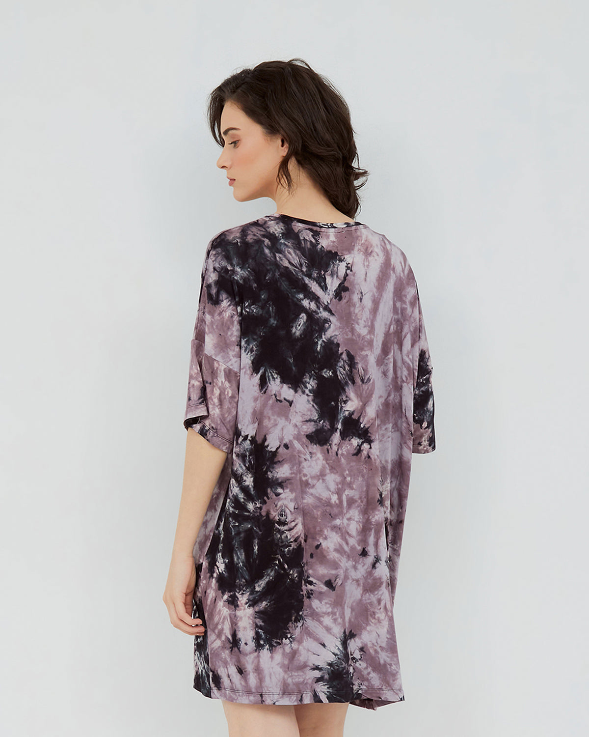 Oversized T-Shirt Dress - Black Amethyst