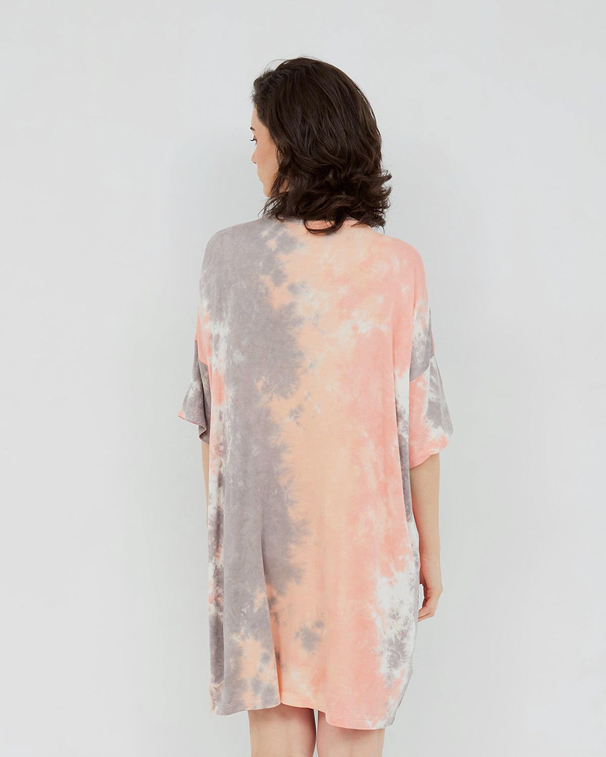 Oversized T-Shirt Dress - Light Coral