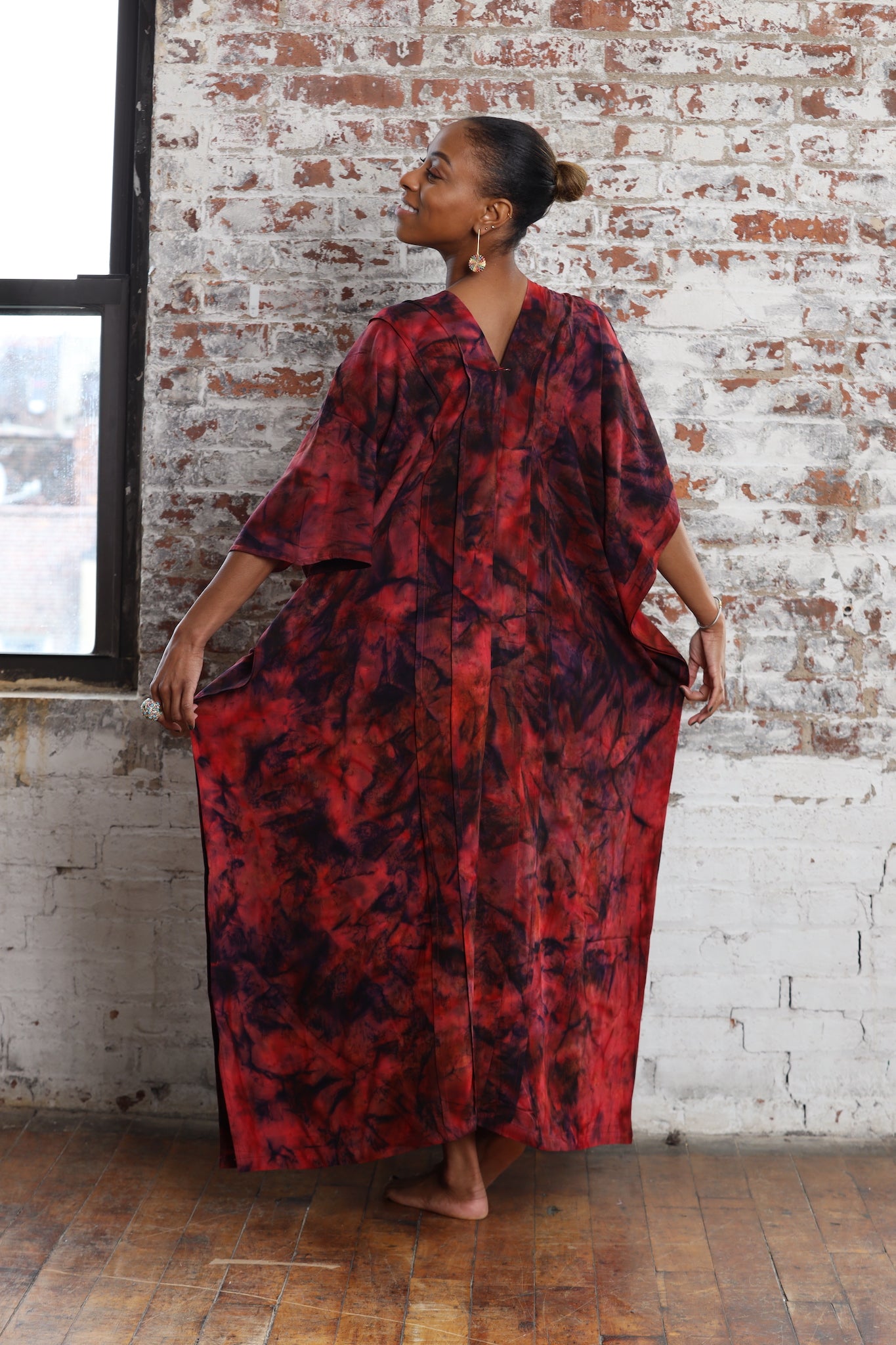 Leia Kaftan Dress in Red