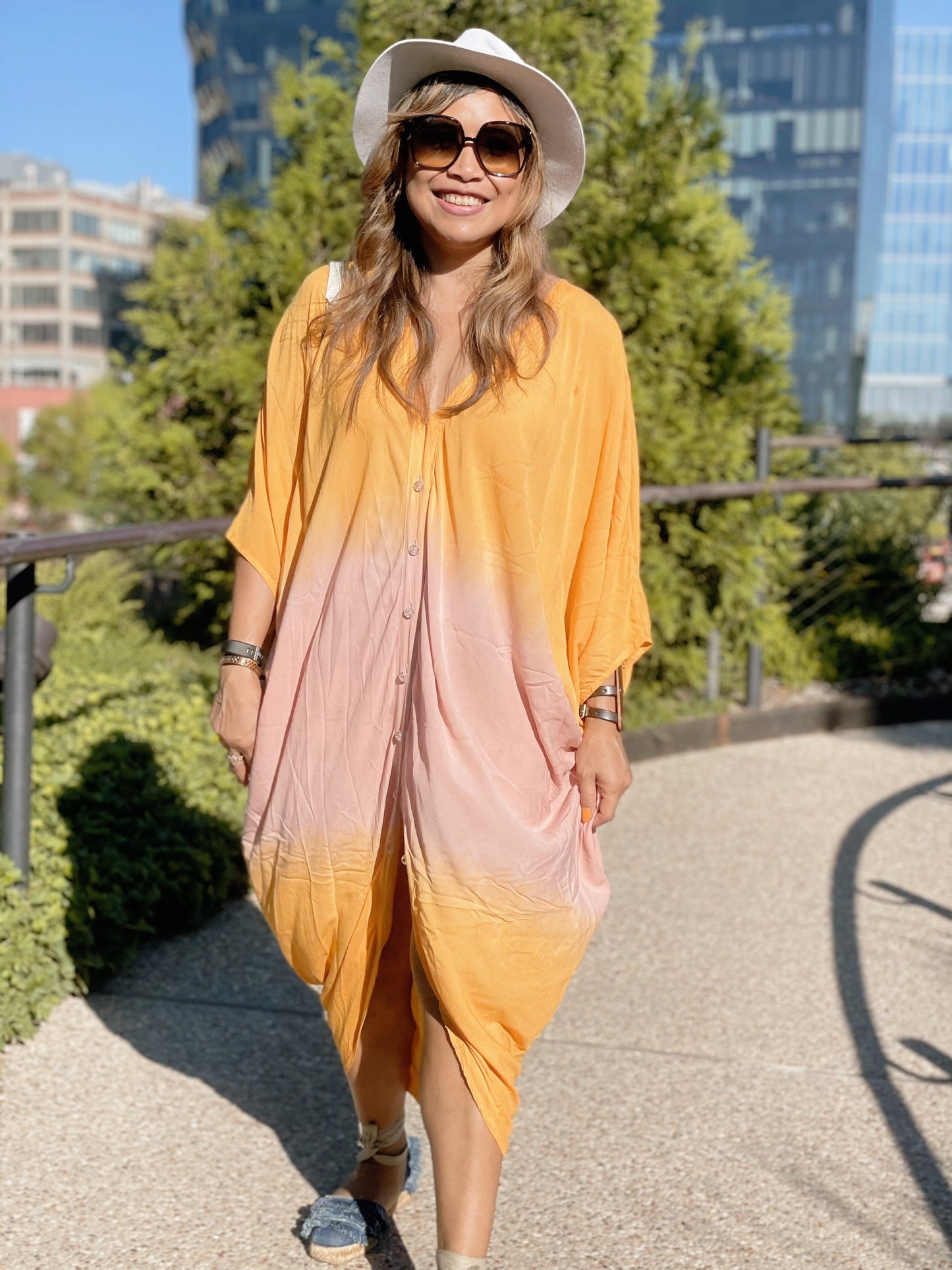 Cover Up Dress in Sunshine Yellow Ombre