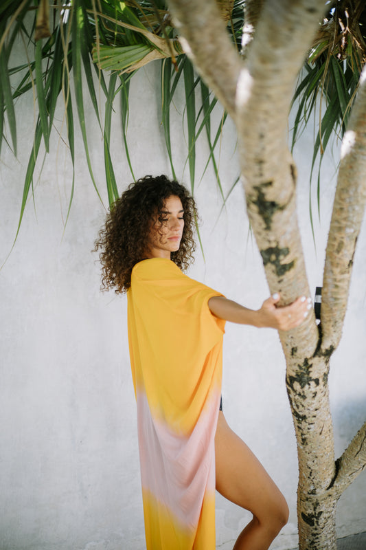 Cover Up Dress in Sunshine Yellow Ombre