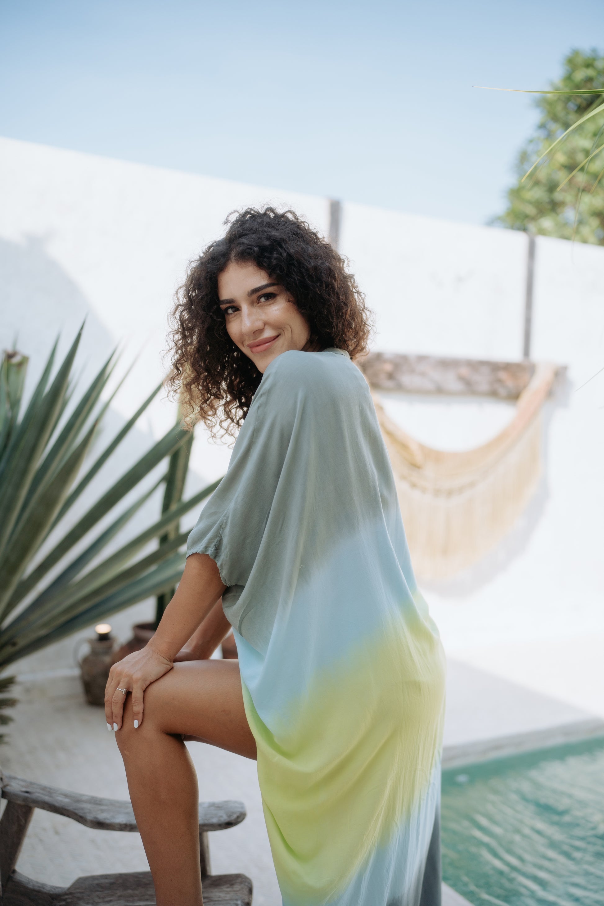 Cover Up Dress in Sunset Blue Ombre – Mahisi